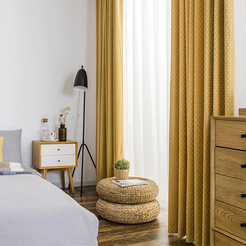 Современный скандинавский жёлтая с геометрическим узором жаккардовая