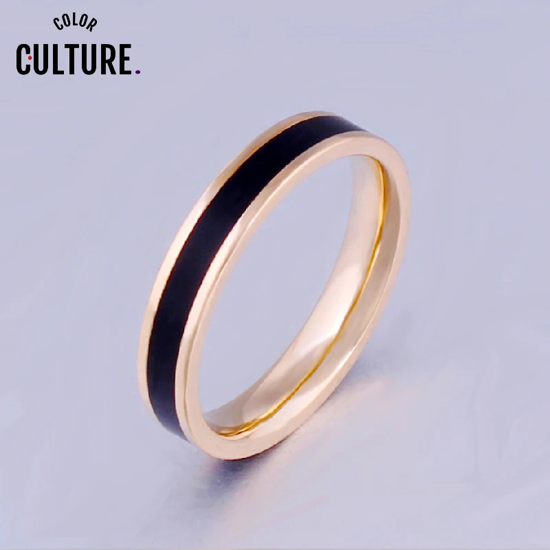 Кольца для пар из нержавеющей стали изящные желтые золотые кольца женщин 4 мм