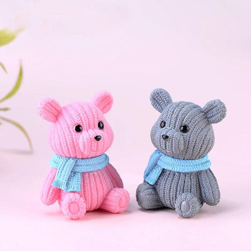 Popular Party Home Decor Accessories Cute Plastic Teddy Bear Miniature Fairy Easter Animal Garden Figurines Children's Room | Дом и сад