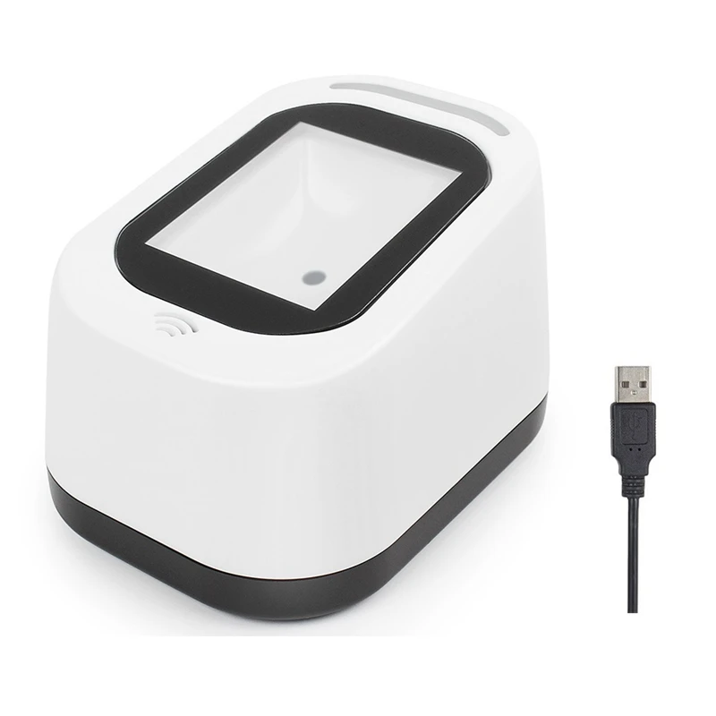 T97 Настольный usb-кабель проводной 1D/2D qr-код, матрица данных, PDF417, Aztec, Maxicode считыватель штрих-кодов 2D сканер штрих-кодов - Цвет: Белый