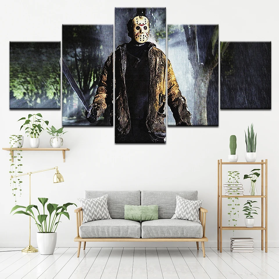 Картина на холсте Jason Voorhees Friday the 13th 5 шт. настенная живопись модульные обои постер