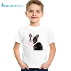Забавная футболка для мальчиков и девочек с рисунком французского бульдога с пузырьковой резинкой, детская одежда с милыми животными, кошкой, пандой, свиньей, Кроликом, Детская футболка, oHKP2059