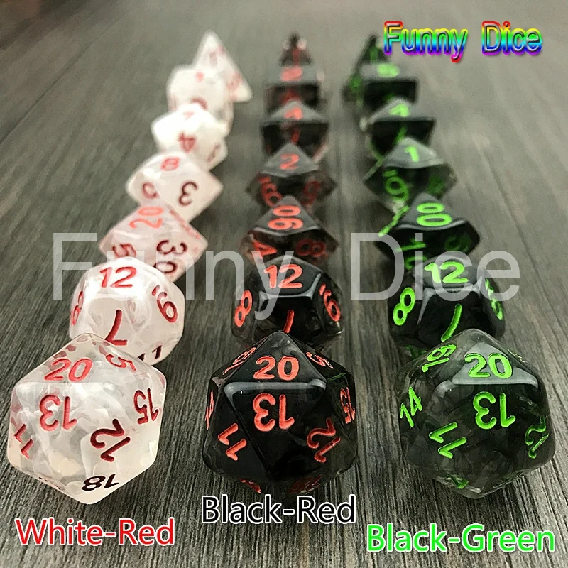 Высокое качество многогранная Туманность синий W белый набор из 7 для игра DnD Plus