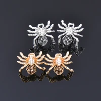 kioozol gold silver color spider earrings micro inlaid cubic zirconia earrings for women insect style jewelry gift xs2