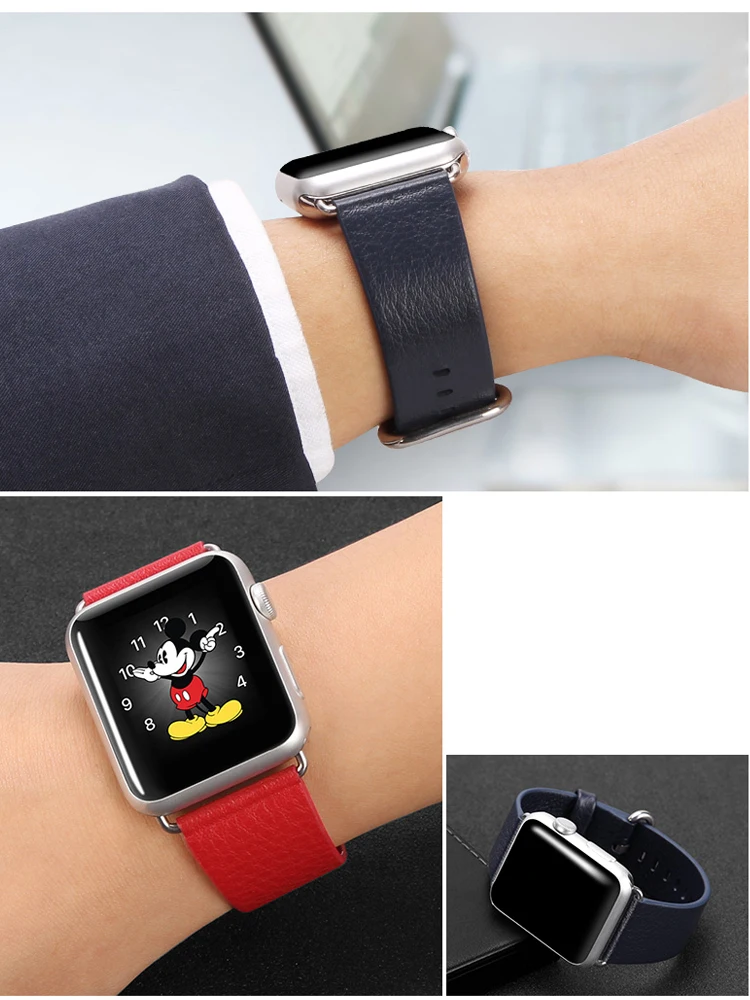 Современный ремешок с пряжкой для apple watch 44 мм 40 мм iwatch 42 мм 38 мм браслет из натуральной кожи ремень для apple watch 5 4 3 2 1