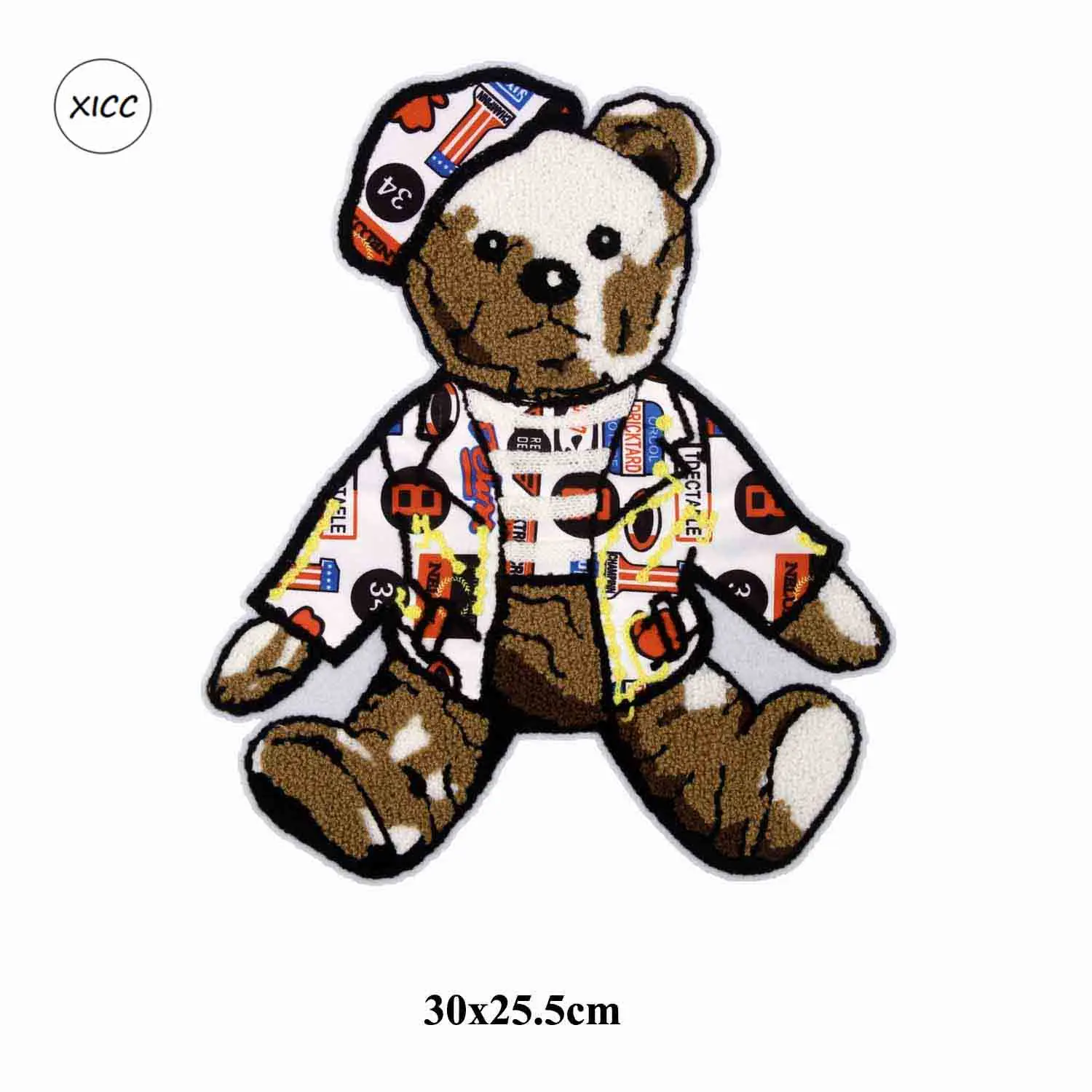 1PC bear patch-8 XICC большой размер полотенце вышивка мультфильм Медведь патч пользовательские синель пришить патч Супер крутые солнцезащитные очки Лоскутная наклейка аппликации - Цвет: 1PC bear patch-8