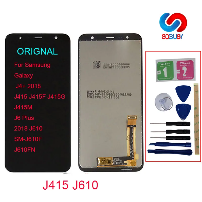 Оригинальный ЖК дисплей для Samsung Galaxy J4 2018 J415 J415F J415FN plus J6 Prime Plus J610 сенсорный экран в