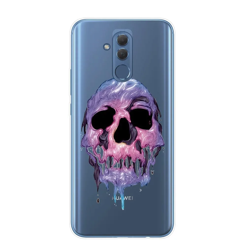 Мягкий силиконовый чехол в стиле ретро с рисунком черепа розами для Huawei P20 P30 Mate 10