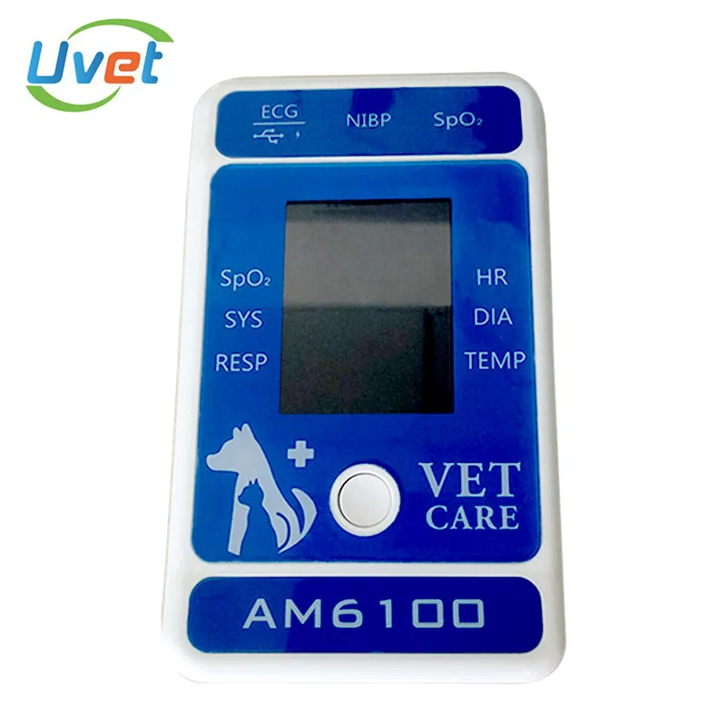 Uvet больница животных медицинская ЭКГ температура SPO2 Bluetooth ветеринарное оборудование животных портативный монитор пациента Пульсоксиметр