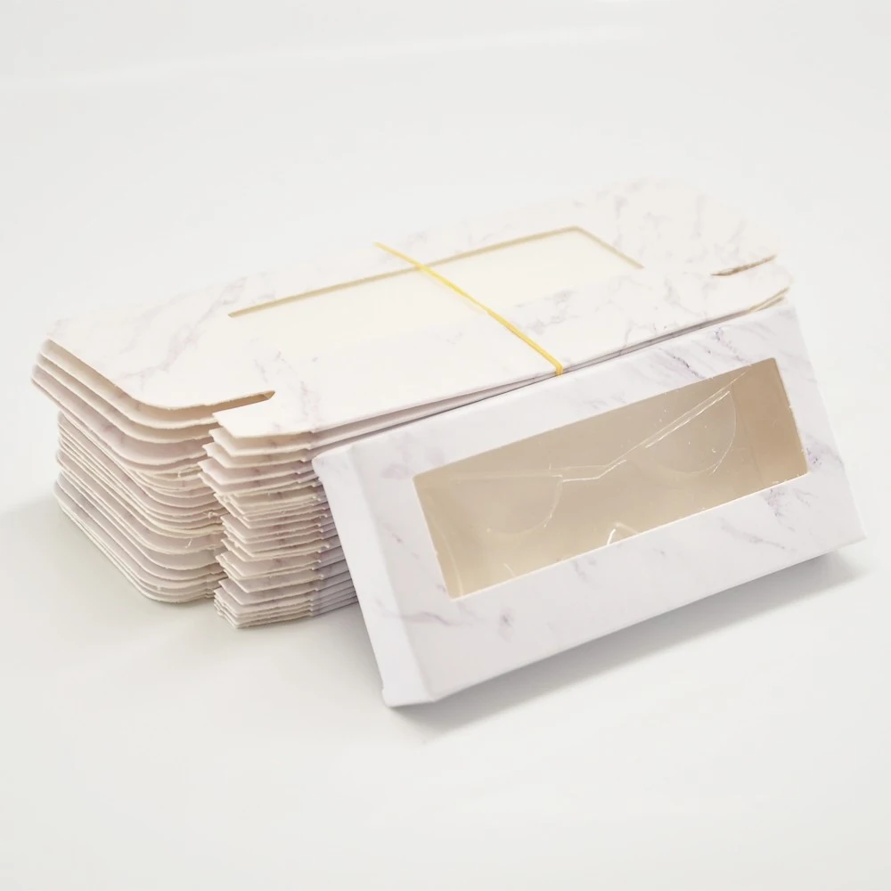 

Wholesale Eyelash Packaging Box Lash Boxes Package Custom Cardboard Rectangle Marble Purple Faux Cils Makeup Storage Case Vendor