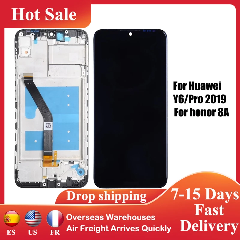 

Дисплей, ЖК-экран для Huawei Y6 2019/Y6pro2019/honor 8A, сменный с рамкой, сенсорный дигитайзер в сборе, мобильный телефон запчасти