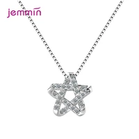 925 silver pendant round geometric star solid 925 sterling silver chain fine simple elegant jewelry for women gift new