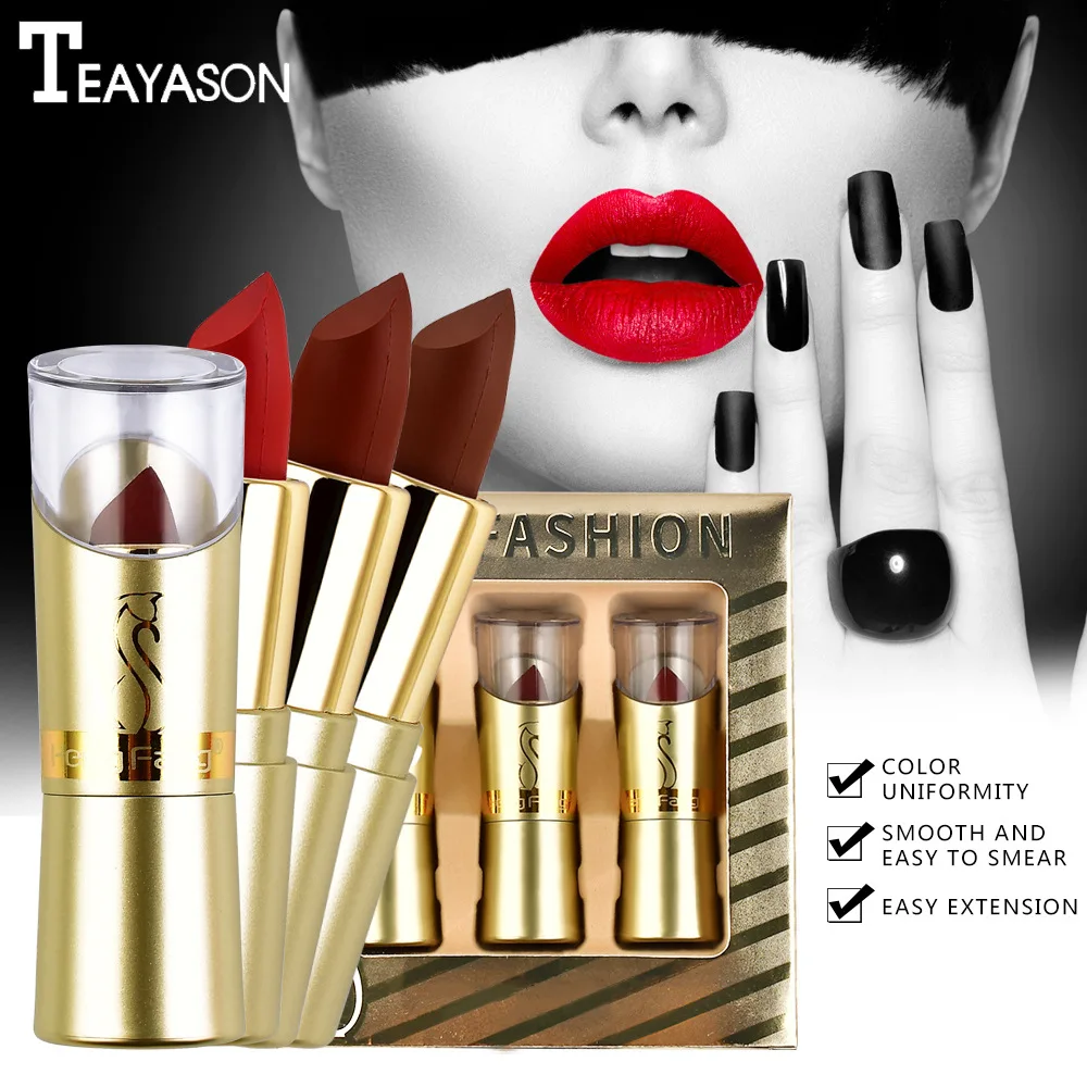 3 шт./компл. набор бархатных матовых помад для губ увлажняющая питательная