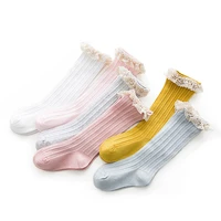 lawadka kid princess girls socks childrens knee high socks with lace baby leg warmers cotton spring style