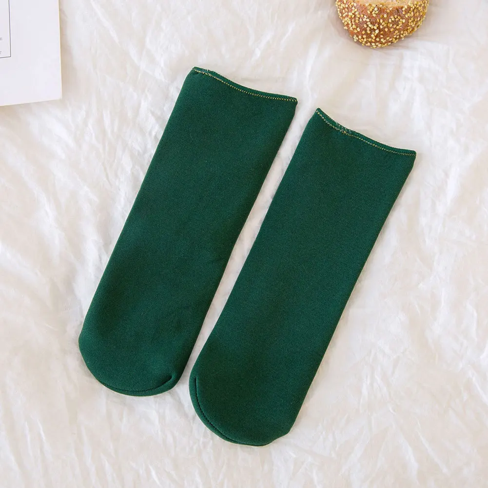 

Elastic Autumn Lovely Socks Kids Soft Warm Winter Solid Mid-calf Thicken