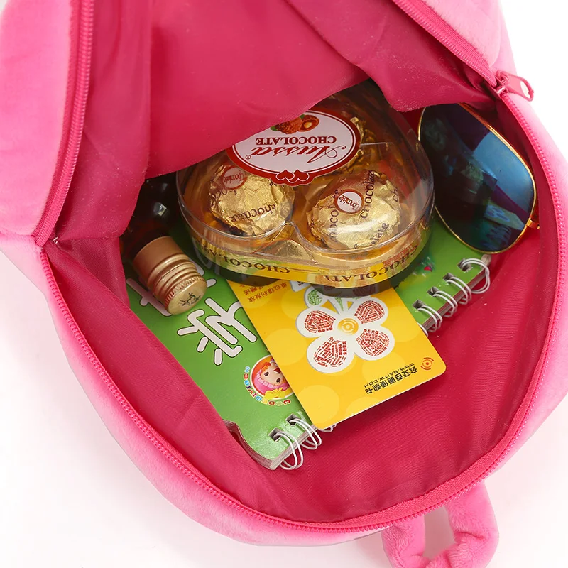 Розовый синий красный милый плюшевый рюкзак для малышей модная детская сумка