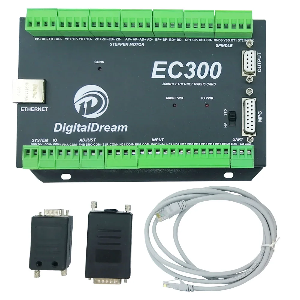 NVEM upgrade EC300 CNC milling machine Ethernet Mach3 CNC controller 3/4/5/6 axis motion control board