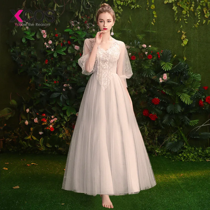 XCOS 2019 новые серые Элегантные платья невесты длинные официальные свадебные