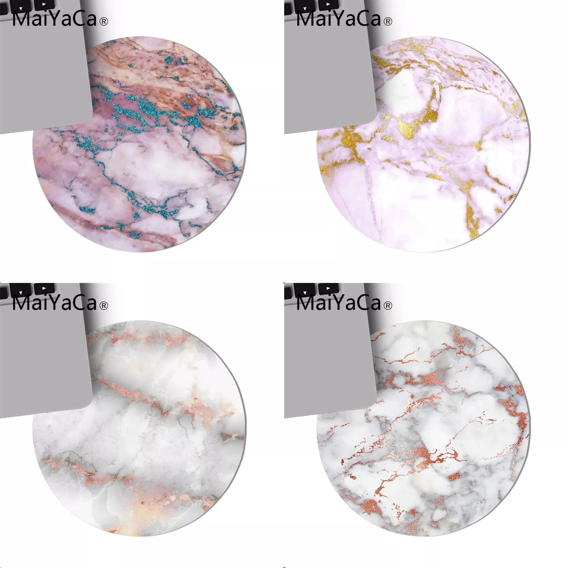 

MaiYaCa gold marble Beautiful Anime round Mouse Mat gaming Mouse pad For PC Laptop Notebook 20x20cm gamer desk pad