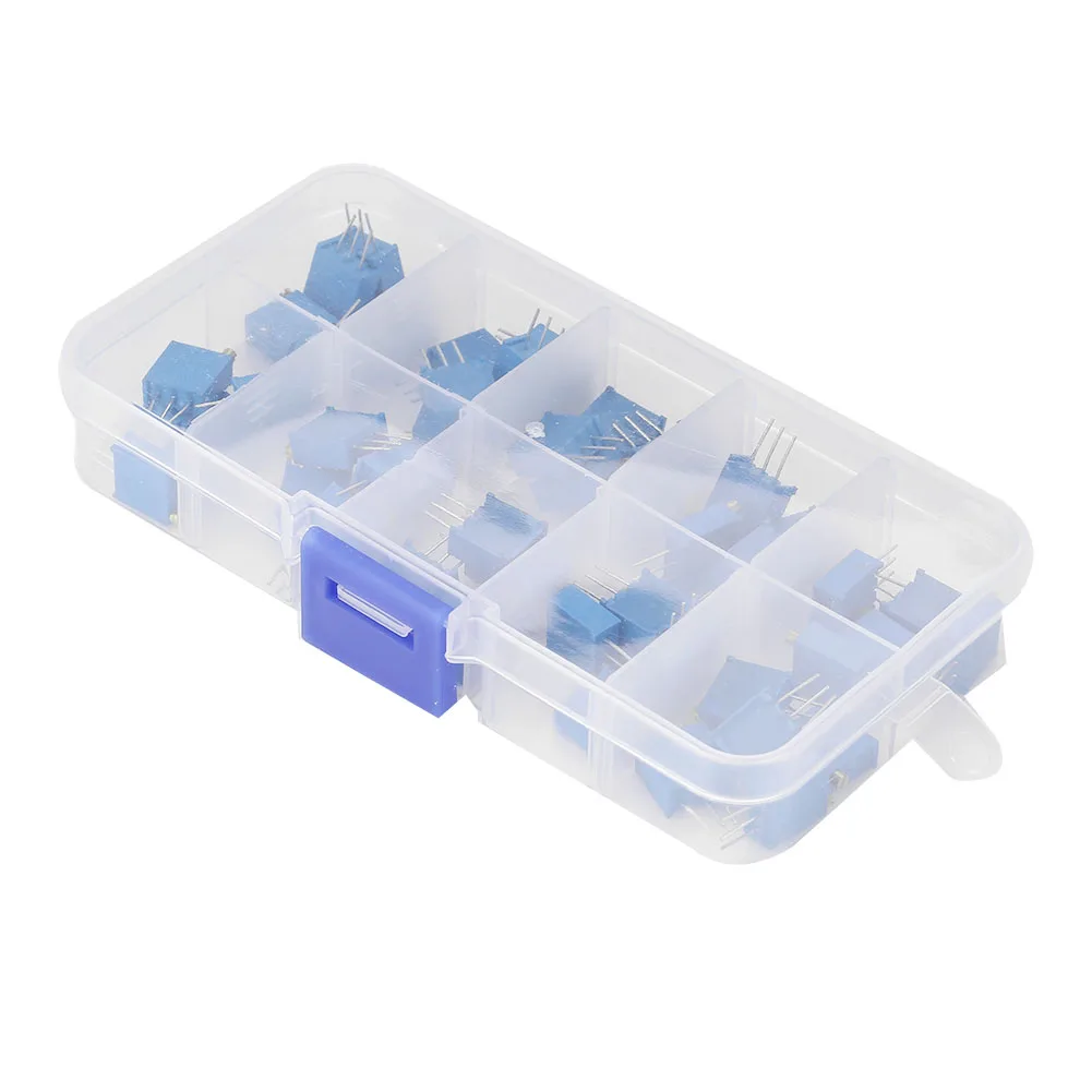 50 шт. 10 значений синий переменный резистор Триммер горшок ассортимент