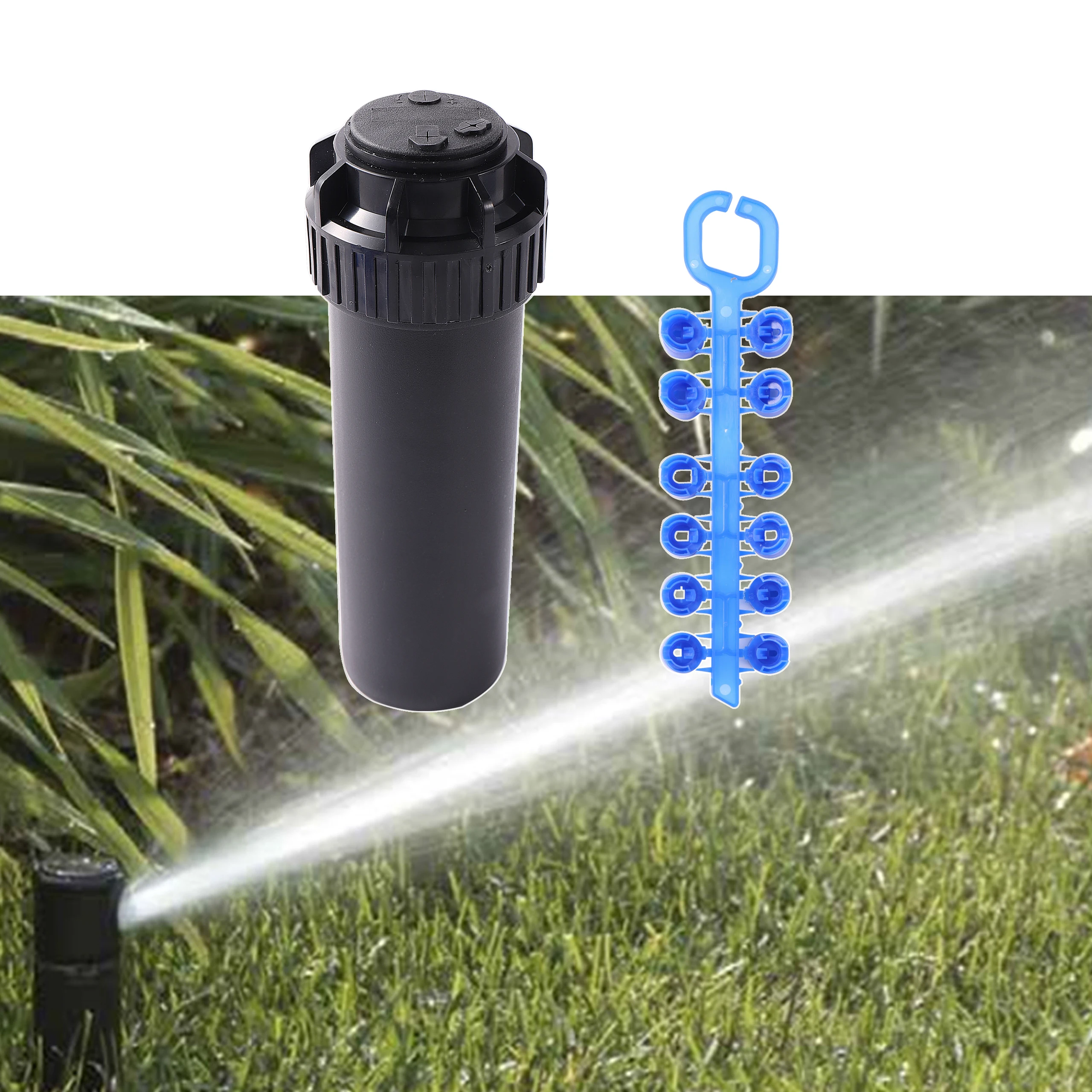 4 Pcs Adjustable 40°~360° Pop-up Sprinklers with Replacement Scattering Nozzle Garden Park Lawn Grass Rotating Nozzle