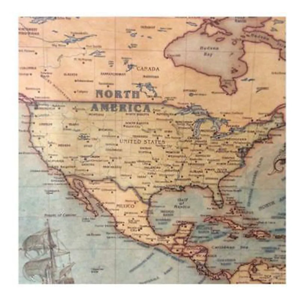 Винтаж морской океан морская карта мира картины в виде наклеек домашний декор