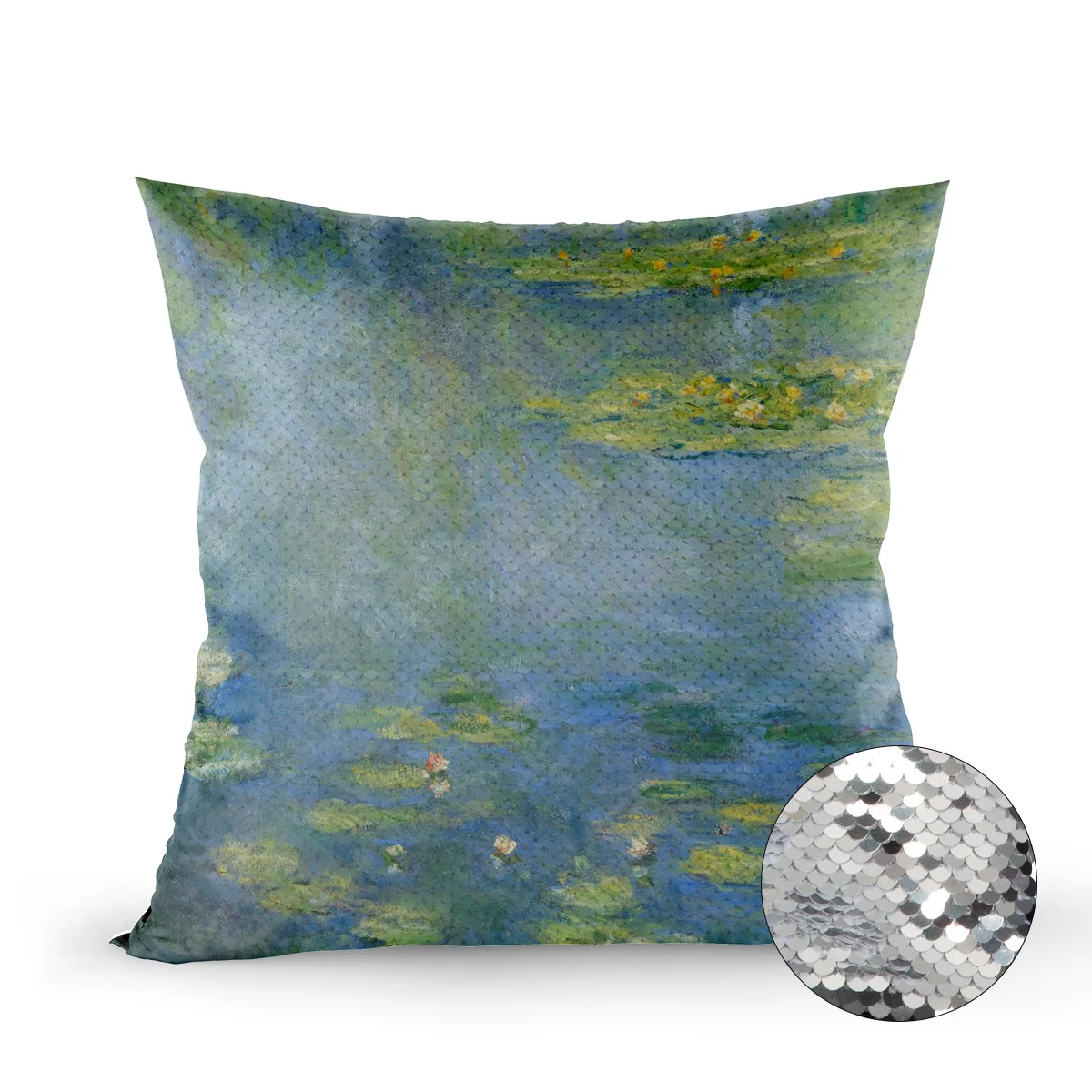 Водяные лилии 1906 от Клода Мона Русалка блесток чехол для подушки флип наволочка