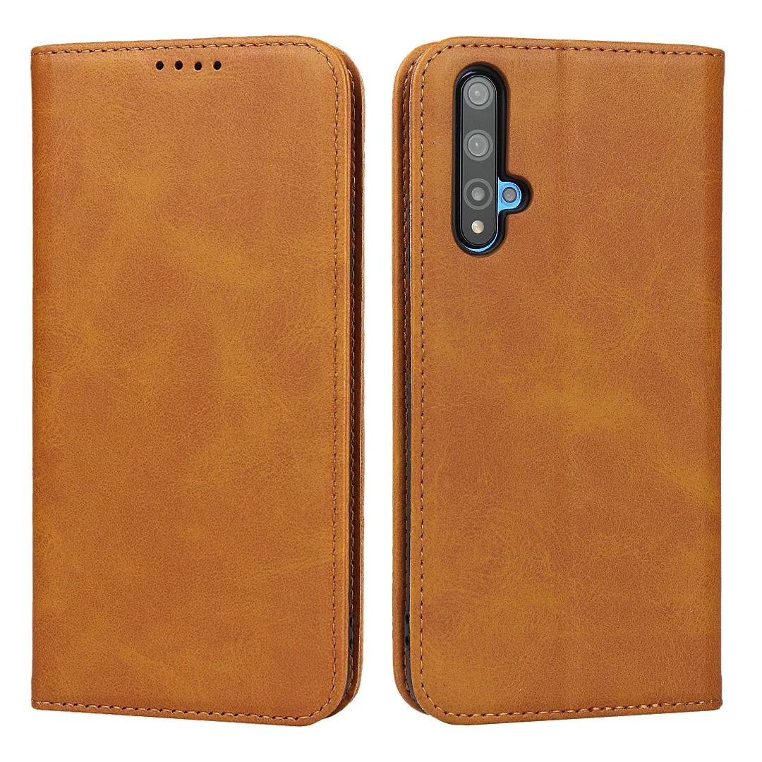 Yellow Кожаный чехол для huawei Nova 5T раскладной чехол с держателем карты кобура Магнитный Привлекательный чехол Чехол кошелек чехол - Цвет: Yellow