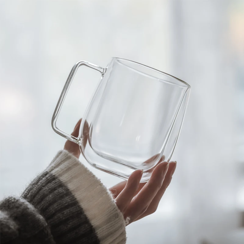 

Water Bottle Coffee Cup Heat-resistant Double Wall Glass Cup Beer Handmade Milk Lemon Juice Cup Drinkware Tea Mugs