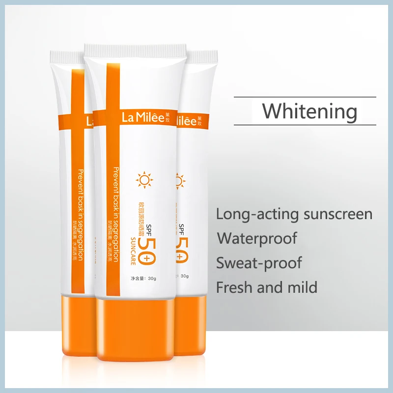 Солнцезащитный крем LAMILEE SPF50 + водостойкая основа для загара отбеливающий