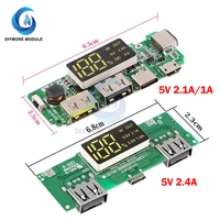 led dual usb 5v 2 4a microtype c usb mobile power bank 18650 charging module lithium battery charger board circuit protection