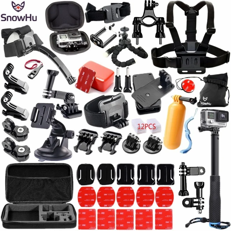 GS98C Набор аксессуаров SnowHu для Gopro Hero 8 7 6 5 Black Hero Session Набор для крепления SOOCOO/Akaso/xiaomi YI 4K для eken h9r GS98 - Цвет: GS98C
