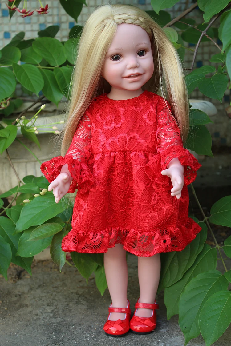 Кукла Американская девочка 18 дюймов Реалистичная модная длинная блонд волосы