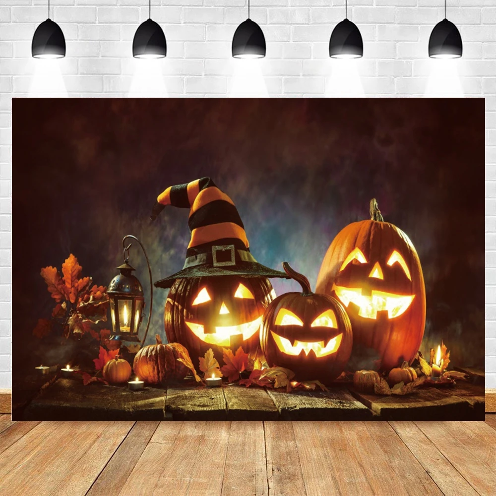

Yeele Halloween Pumpkin Lantern Board Backdrop Baby Birthday Party Background Photography For Photo Studio Photophone Photocall