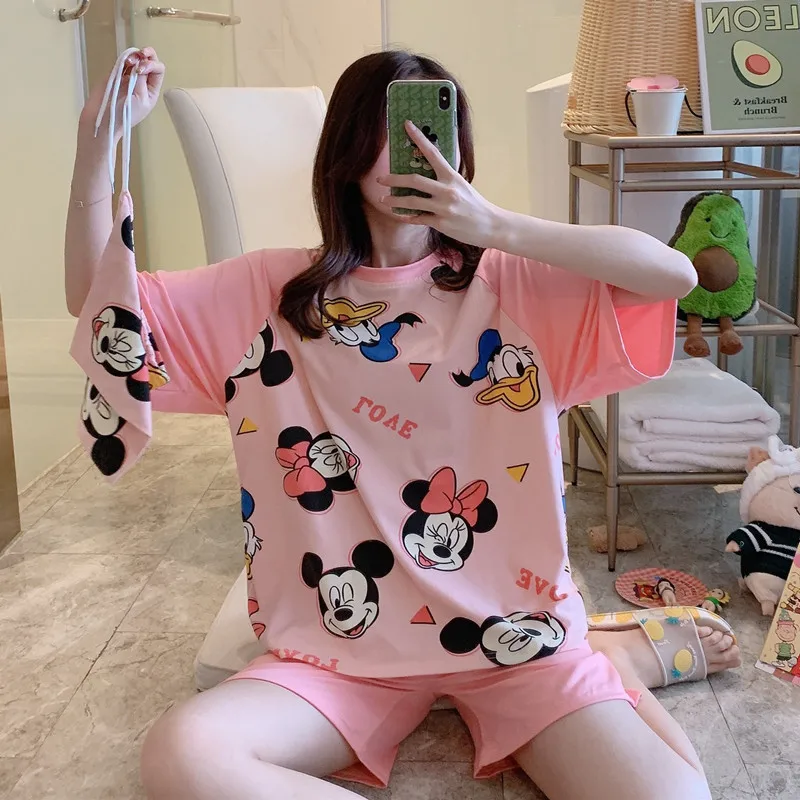 Пижама Disney женская домашняя одежда для сна с коротким рукавом весна осень