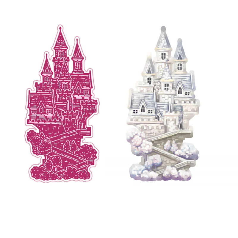 

Castle Dies Scrapbooking Metal Cutting Dies Craft Embossing Make Paper Photo Greeting Card Making Template DIY Handmade 2021 New