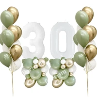 42pcs 40inch white figure balloons tower avocado green latex balloon for birthday party decoration wedding diy supplies