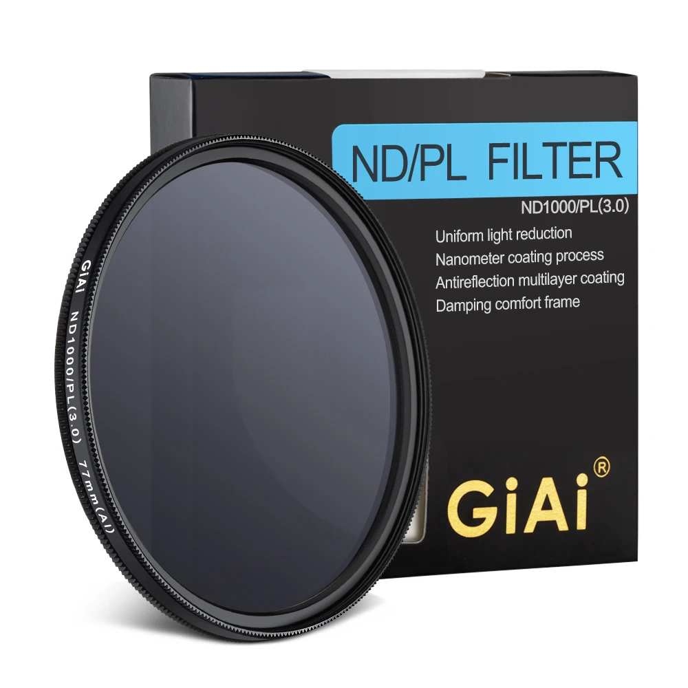 

Giai 2 In 1 DSRL Camera Accessories Lens ND CPL Filter 82mm 77mm 72mm 67mm 62mm 58mm 55mm 52mm 49mm 46mm For Nikon Canon Sony