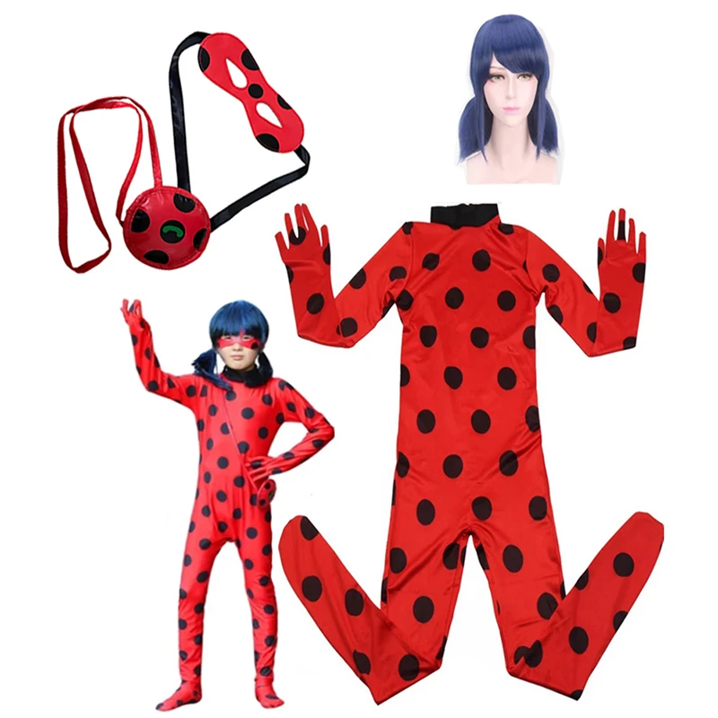 

Redbug Cospaly Bug Costume Sets Girls Boys Halloween Cosplay Marinette Dupain-Cheng Jumpsuit Tikki Kids Birthday Party Clothing