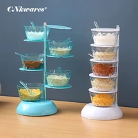 creative rotatable seasoning box kitchen spice rack 3d multi layer jars for spices plastic storage container kitchen supplies