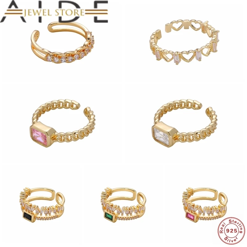 

Женское кольцо с цирконом Aide Anillo Plata, регулируемое, с разноцветными вставками, 925