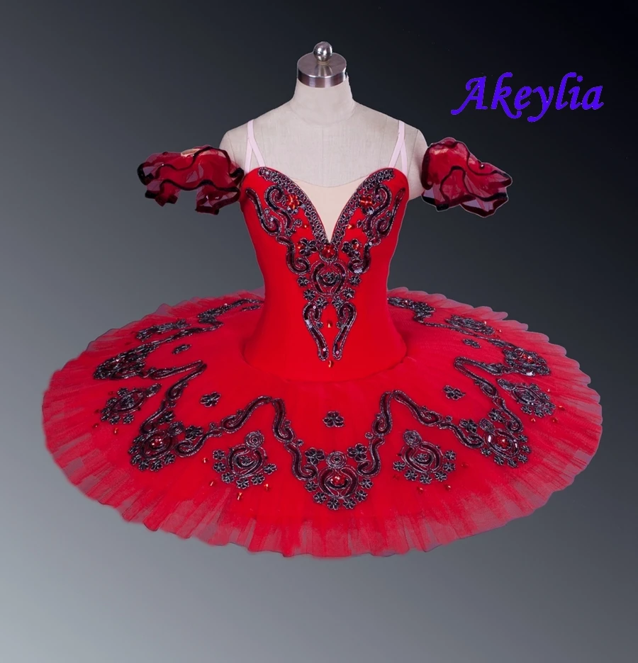 Профессиональная юбка пачка красного цвета с изображением дона Quxote бургундского