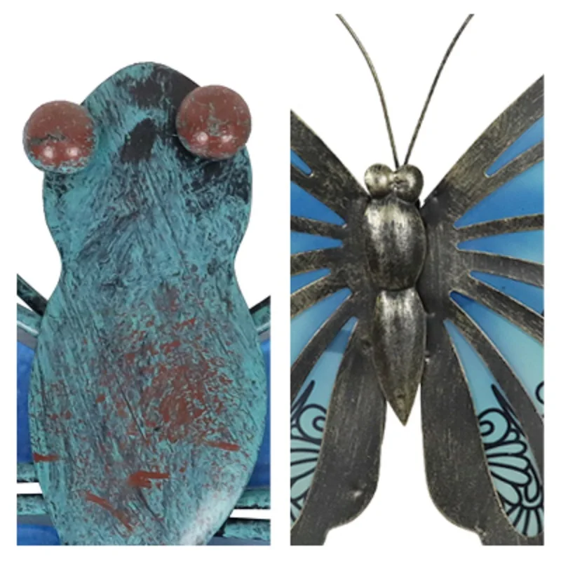 Металлическая стрекоза и бабочка настенное искусство для украшения сада Уличные