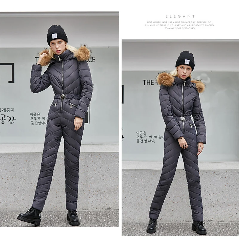 New Women Ski jacket and Pant Ski suits Females Jumpsuit Women Snowboard Waterproof Overall Russia