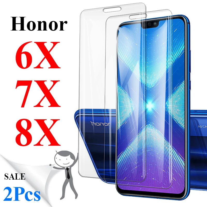 2 шт. Защитная пленка для экрана honor 8x из закаленного стекла huawei honer 7x 6x huwei hono 6 7 8 x