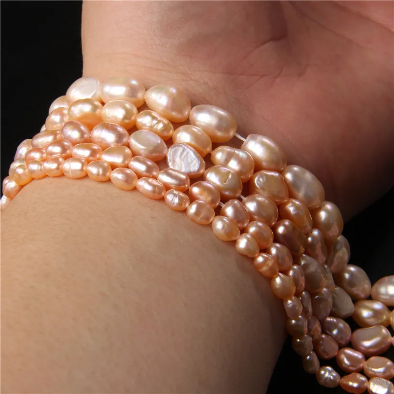 

4-9mm Pink Natural Baroque Pearl Beads For Jewelry Making Irregular Freshwater Pearls Bulk Beads Fine DIY Bracelet Necklace 14"