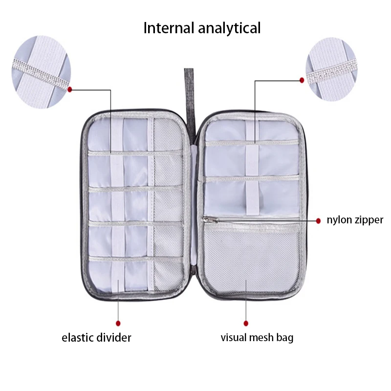 

1pcs Portable Cable Digital Storage Bags Waterproof Travel Storage Bag mobile power headset storage bag customization