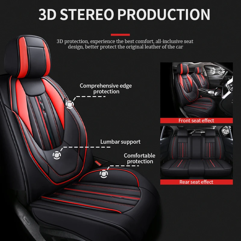 Чехлы для сиденья автомобиля из экокожи мягкая текстура водонепроницаемый