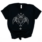 Женская готическая футболка с принтом летучая мышь