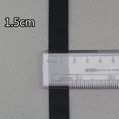 1.5cm black 10 метров Meetee многоцветная эластичная тесьма лента бинт эластичный пояс для DIY шитье нижнее белье сумки аксессуары для одежды - Цвет: 1.5cm black